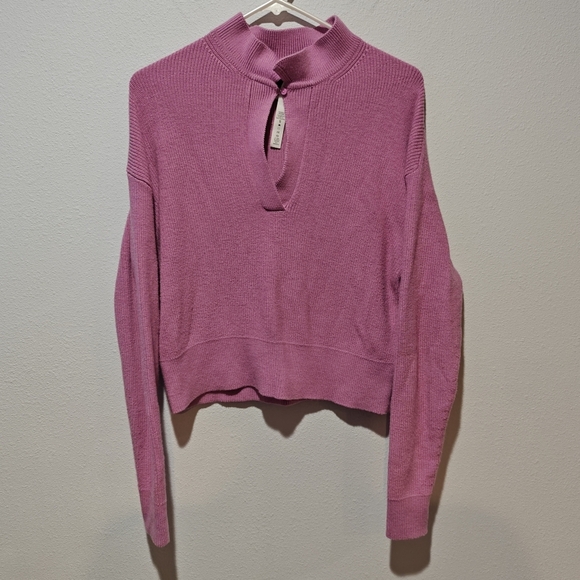 Lululemon Collared Merino Wool-Blend Sweater Dahlia Mauve Large - Picture 4 of 10